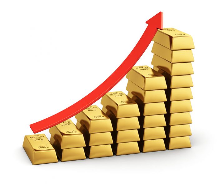 Giá Vàng thế giới lên cao nhất trong 2 tuần